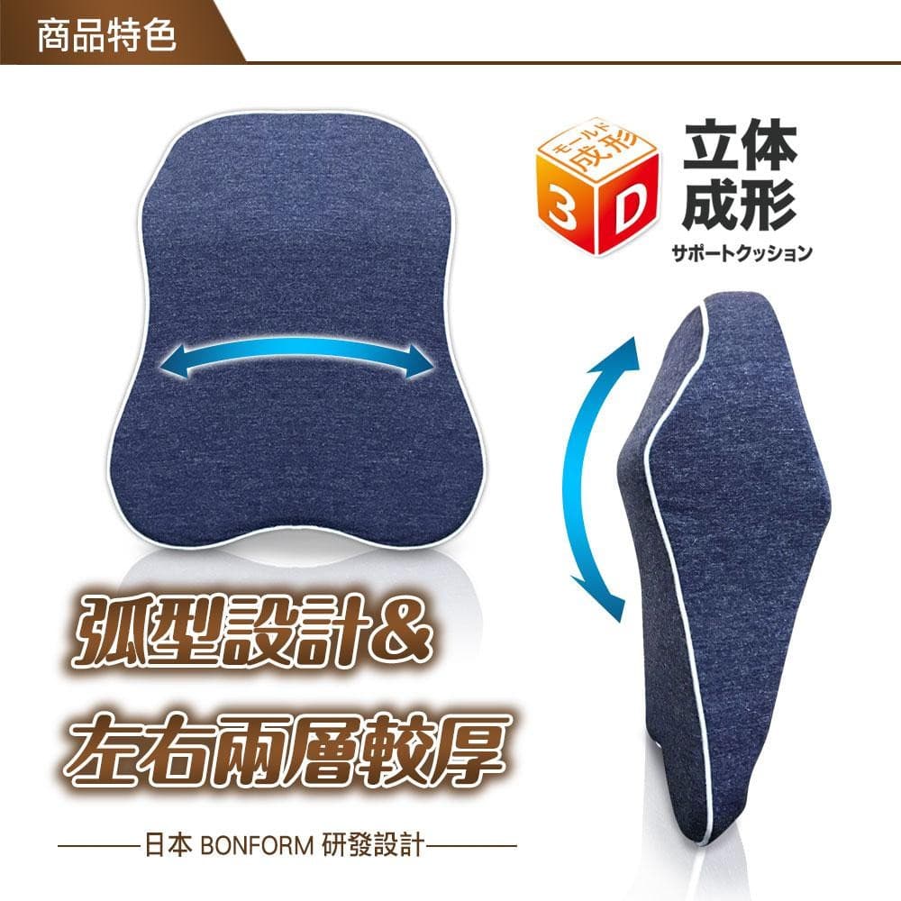 全車系通用三點釋壓舒適頸背墊 B5686-18 【BONFORM】 縮圖 2