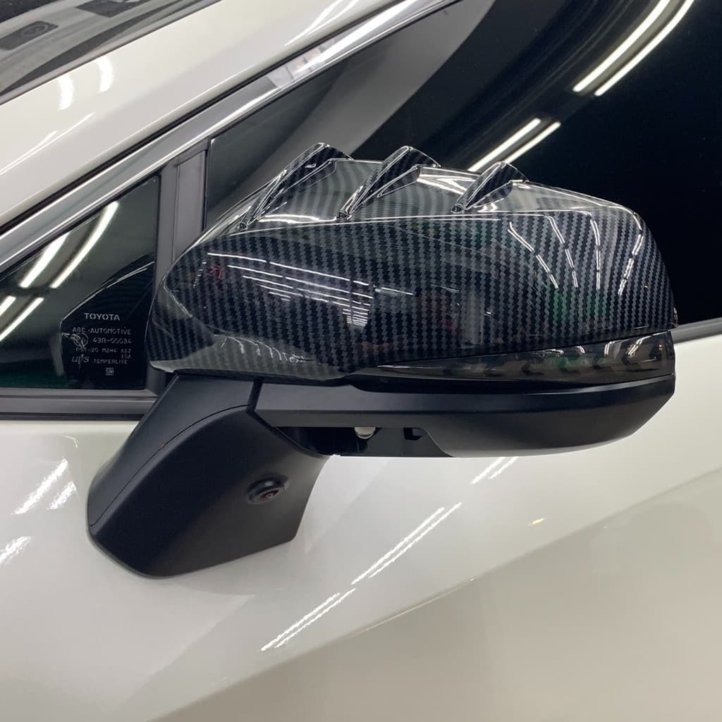 19+ Rav4 專用飛翼造型擾流牙卡夢水轉印後視鏡蓋|汽車裝飾|汽車百貨|汽車貼片|後視鏡|後照鏡|卡夢|保護貼 縮圖 4